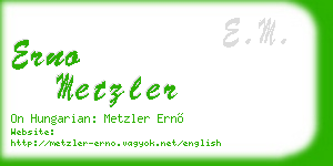 erno metzler business card